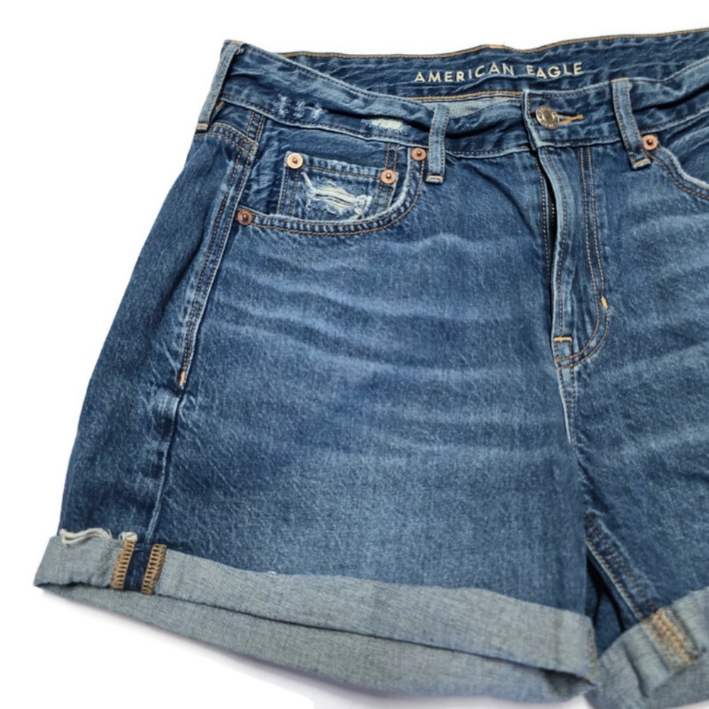 American Eagle Shorts Womens 4 Tomgirl Short Mid Rise Distressed Cuffed - Picture 4 of 10